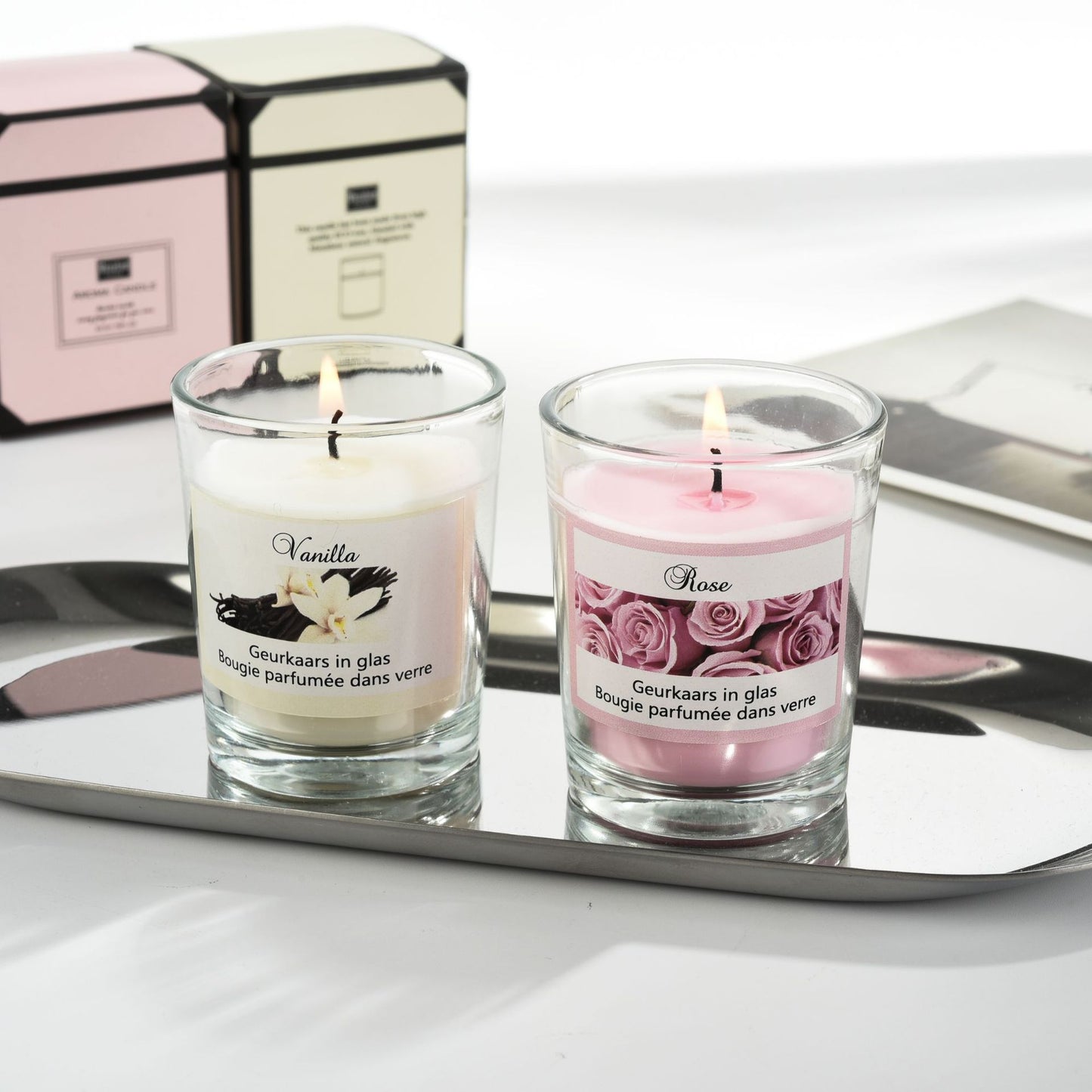 Bougie aromathérapeutique à la fragrance romantique