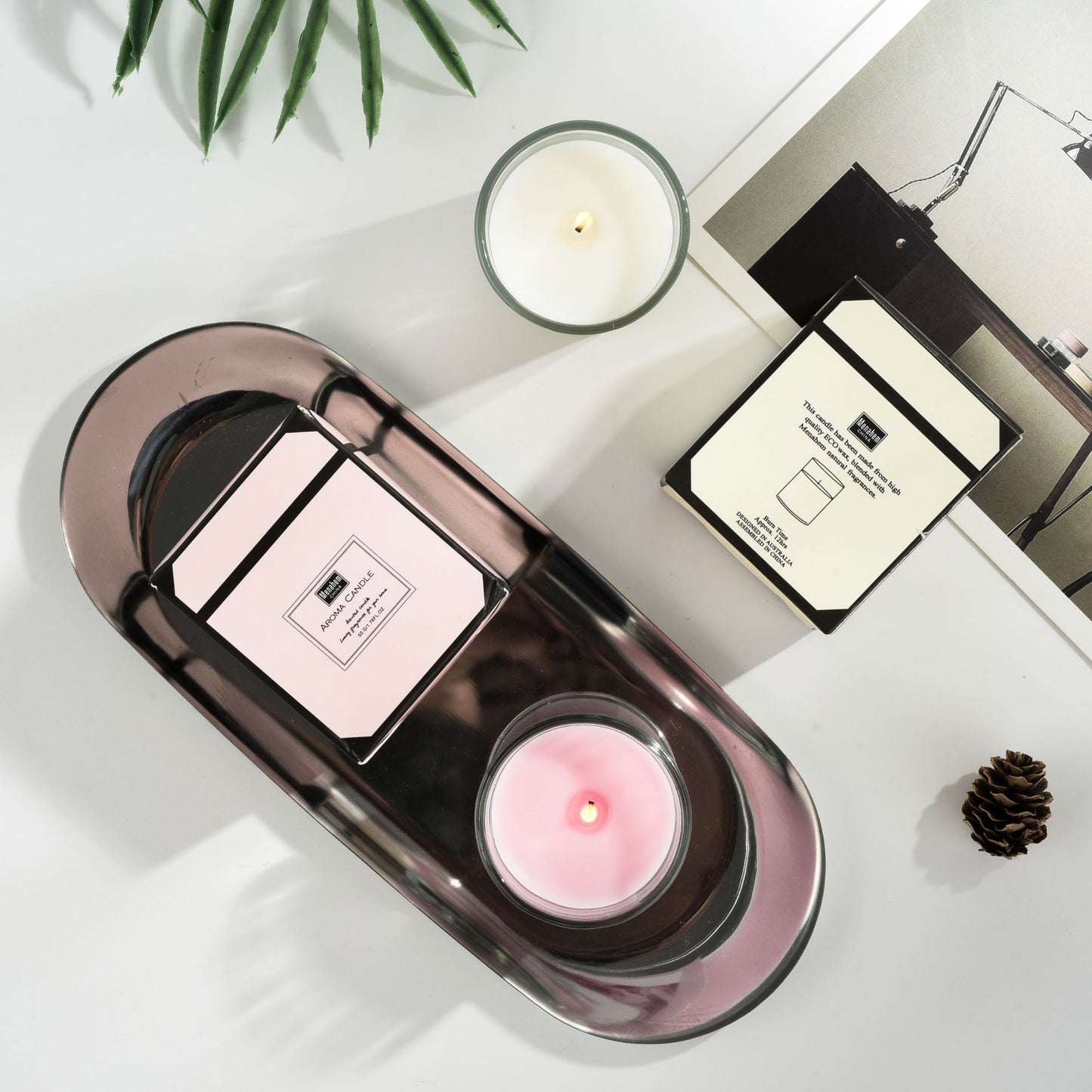 Bougie aromathérapeutique à la fragrance romantique